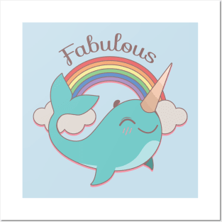 Fabulous sea unicorn design Posters and Art